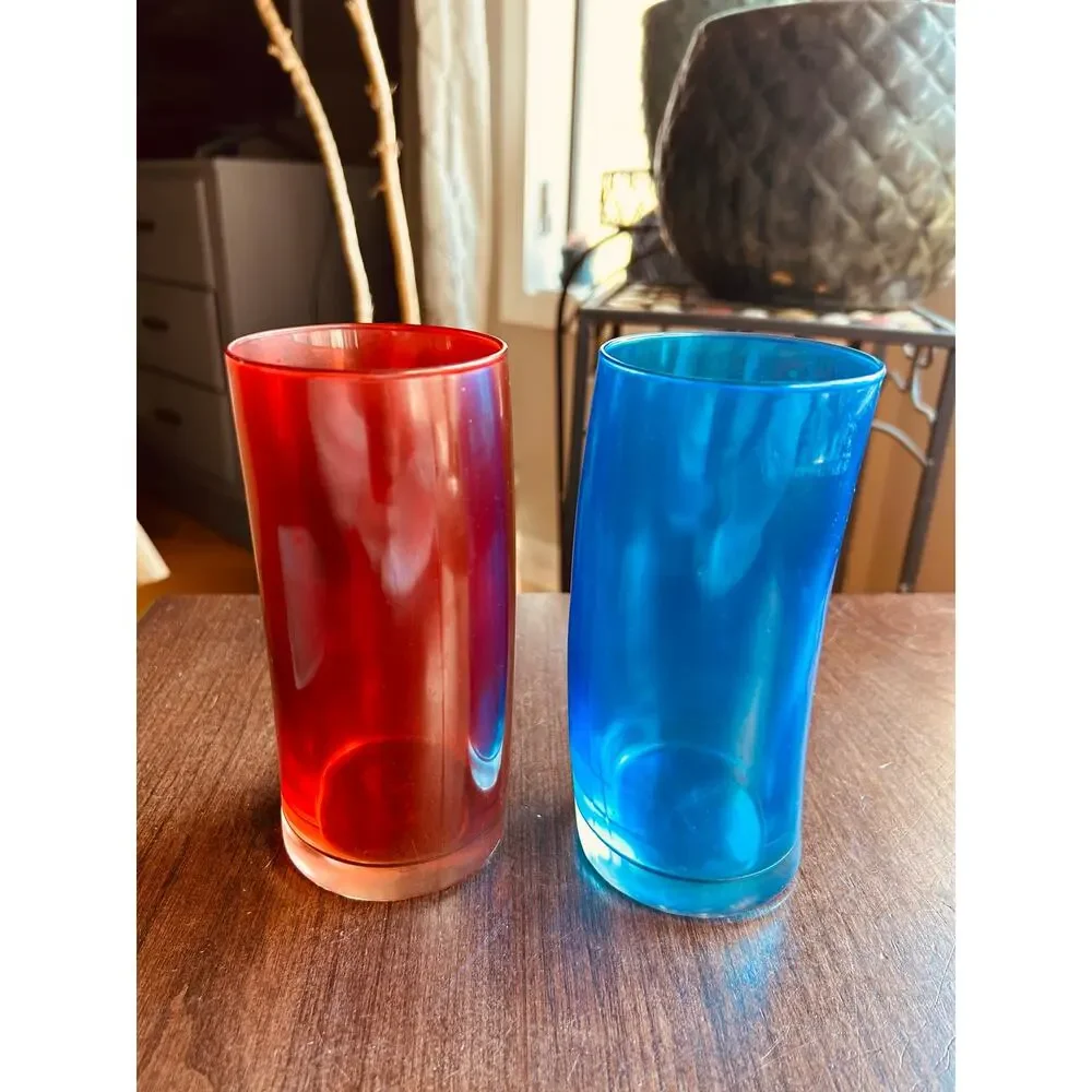 Set Of 2 Leonardo Swing Long Curved Tumbler Glasses 12 oz MCM Barware Vintage